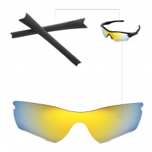 New Walleva Polarized 24K Replacement Lenses + Black Earsocks For Oakley Radar Path Sunglasses